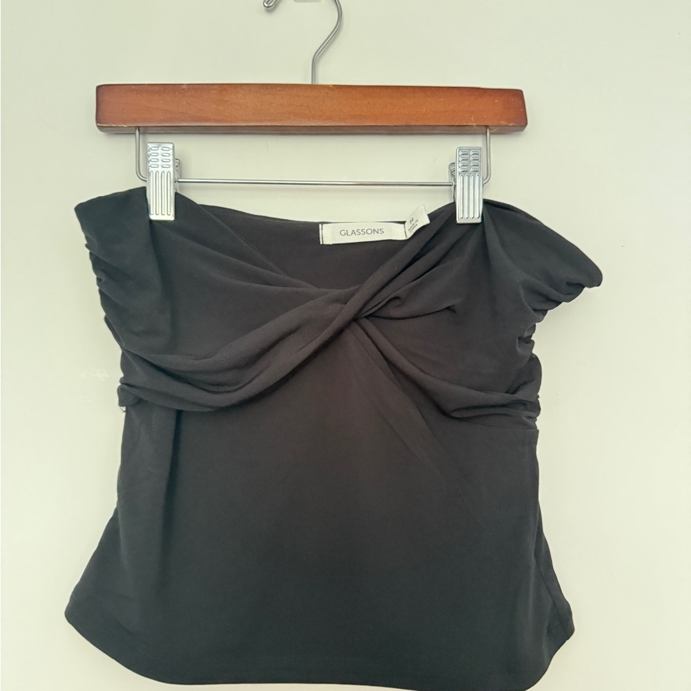 NWT Glassons Black twist front tube top